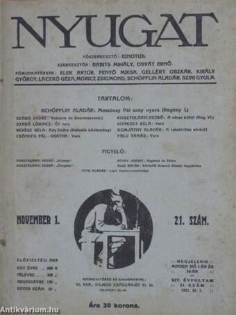 Nyugat 1921. november 1. 