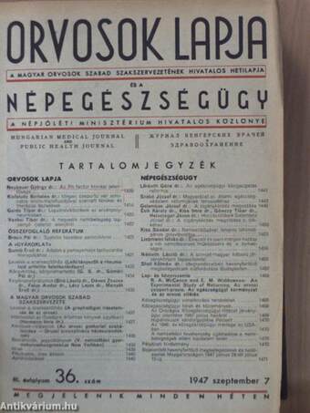 Orvosok Lapja 1947. (nem teljes évfolyam)