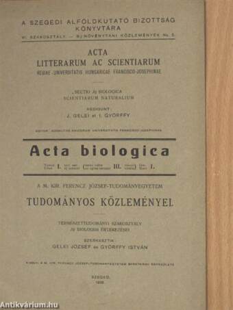 Acta Biologica - Növénytani közlemények I/5.