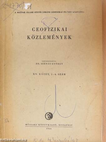 Geofizikai Közlemények 1966/1-4.