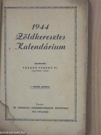 Zöldkeresztes kalendárium 1944