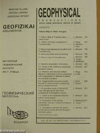 Geophysical Transactions Vol. 43. No. 3-4.