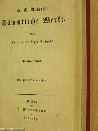 H. C. Andersen Sämmtliche Werke V-VI. (gótbetűs) (töredék)