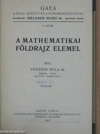 A mathematikai földrajz elemei