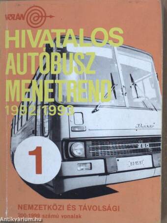Hivatalos Autóbusz Menetrend 1992/1993 1.