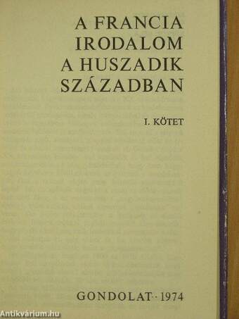 A francia irodalom a huszadik században I. (töredék)