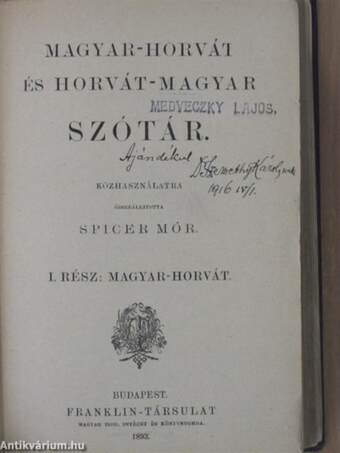 Magyar-horvát és horvát-magyar szótár I-II.