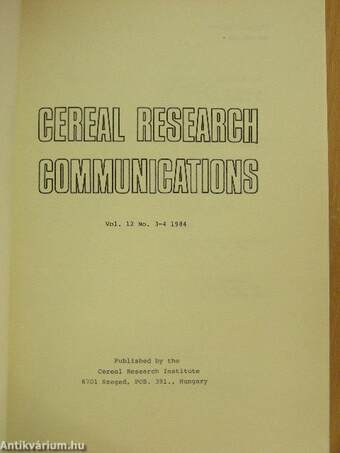 Cereal Research Communications Vol. 12, No. 3-4., 1984