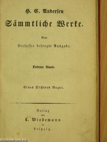 H. C. Andersen Sämmtliche Werke III-IV. (gótbetűs) (töredék)