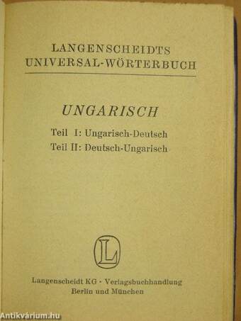 Langenscheidts Universal-Wörterbuch Ungarisch