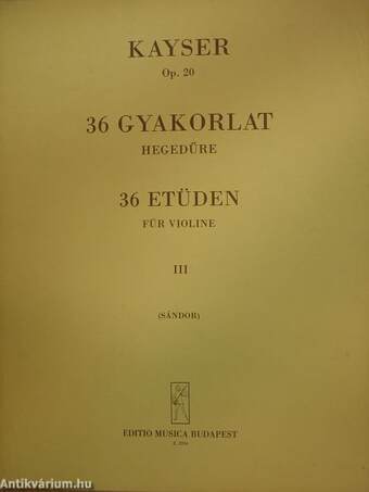 36 gyakorlat hegedűre III.