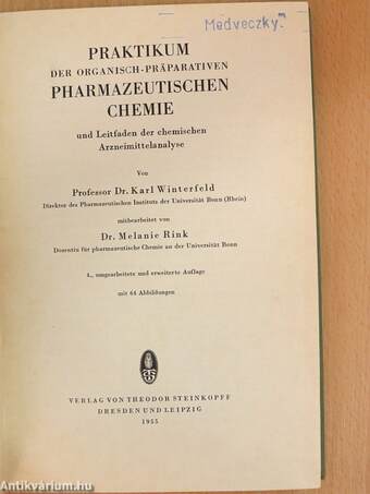 Praktikum der Organisch-Präparativen Pharmazeutischen Chemie