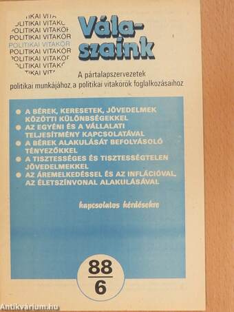 Politikai Vitakör 1988/6.