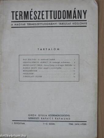 Természettudomány 1946. jan.-febr.