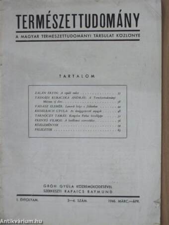 Természettudomány 1946. márc.-ápr.