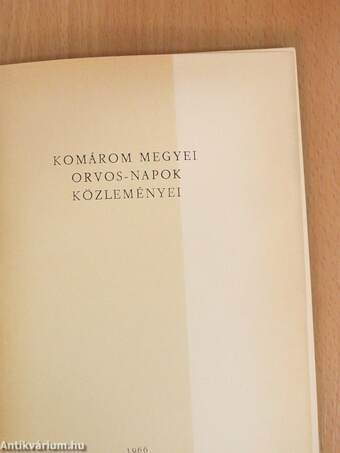 Komárom megyei orvos-napok közleményei 1966