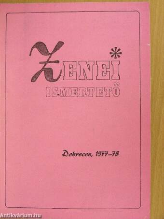 Zenei ismertető 1977-78