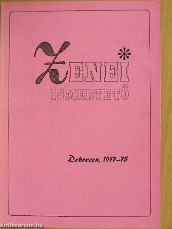 Zenei ismertető 1977-78