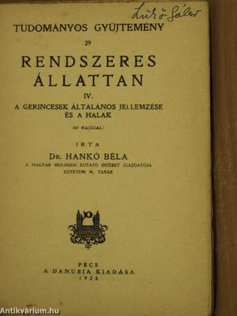 Rendszeres állattan IV.