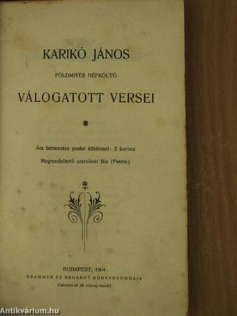 Karikó János válogatott versei