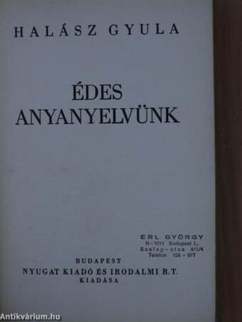 Édes anyanyelvünk