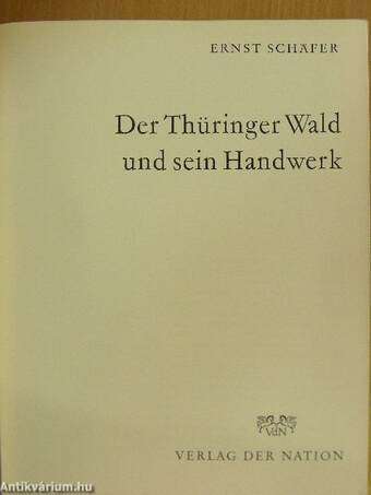 Der Thüringer Wald und sein Handwerk