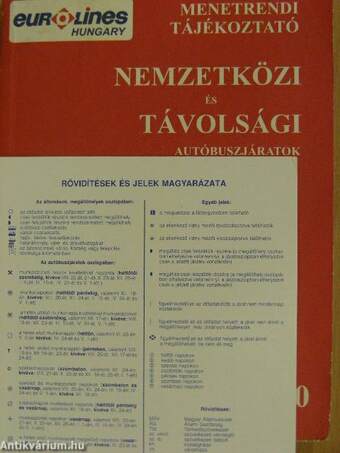 Nemzetközi és távolsági autóbuszjáratok menetrendi tájékoztatója 1999/2000