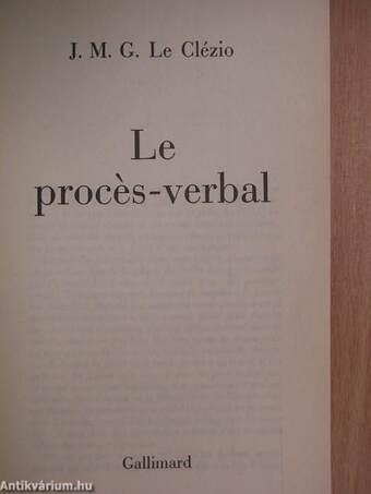 Le procés-verbal