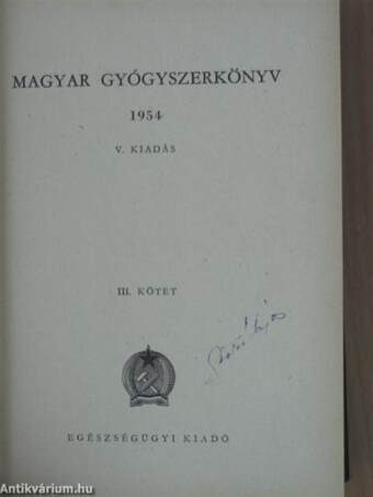 Magyar gyógyszerkönyv III. (töredék)