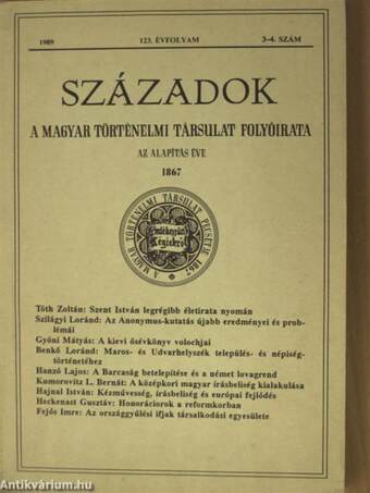 Századok 1989/3-4.