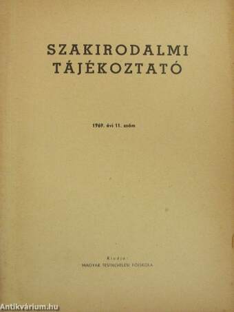 Szakirodalmi tájékoztató 1969/11.