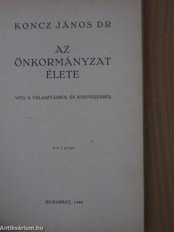 Az önkormányzat élete