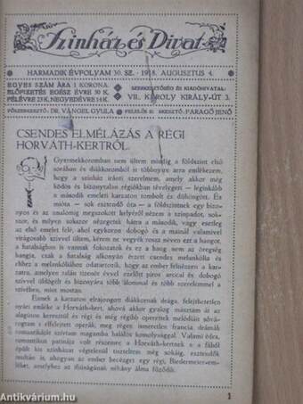 Szinház és Divat 1918. augusztus 4.