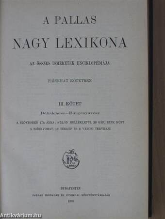 A Pallas Nagy Lexikona III. (töredék)