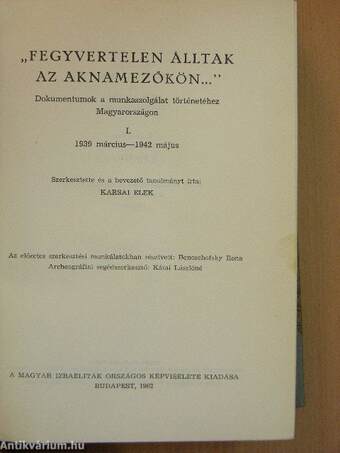 "Fegyvertelen álltak az aknamezőkön..." I.