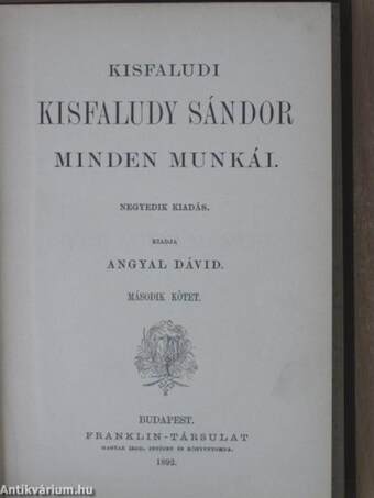 Kisfaludi Kisfaludy Sándor minden munkái II.