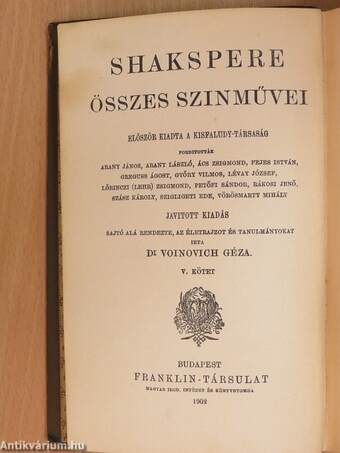 Shakspere szinművei V.