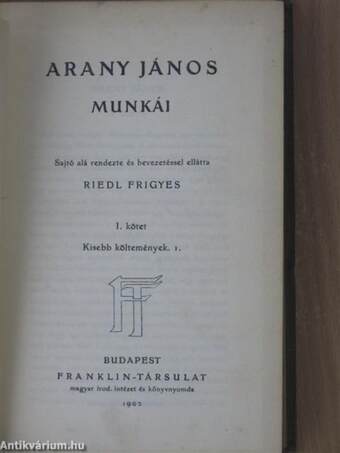 Arany János munkái I.