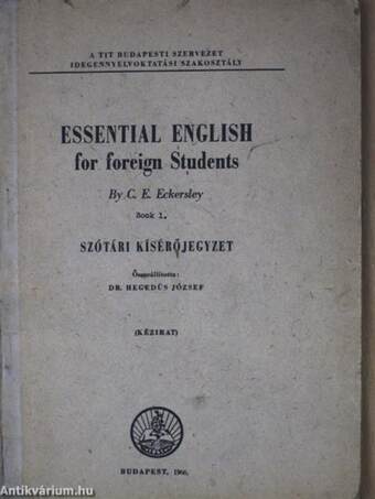 Essential English for Foreign Students 1.