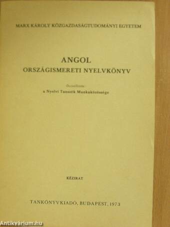 Angol országismereti nyelvkönyv