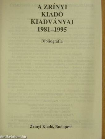 A Zrínyi kiadó kiadványai 1981-1995