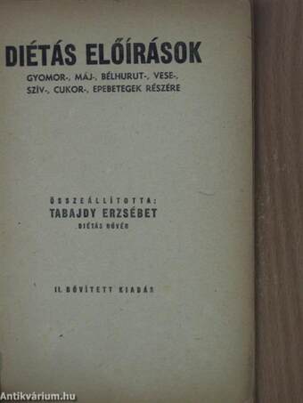 Diétás előírások