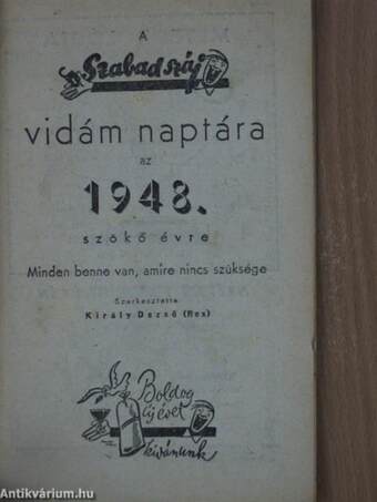 A Szabadszáj vidám naptára az 1948. szökőévre