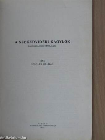 A szegedvidéki kagylók