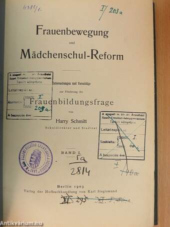 Frauenbewegung und Mädchenschul-Reform I.