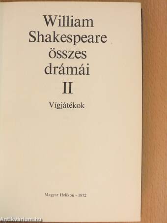 William Shakespeare összes drámái II. (töredék)