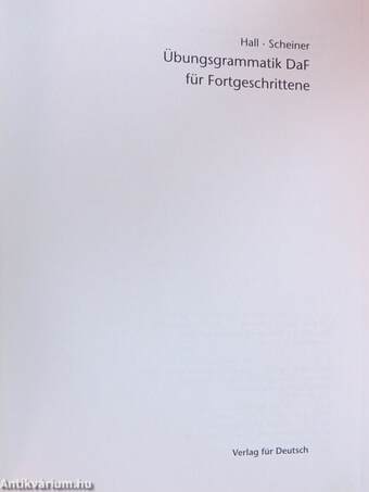 Übungsgrammatik Deutsch als Fremdsprache für Fortgeschrittene