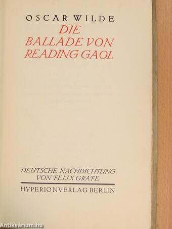 Die Ballade von Reading gaol