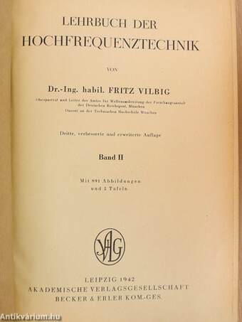 Lehrbuch der Hochfrequenztechnik II.