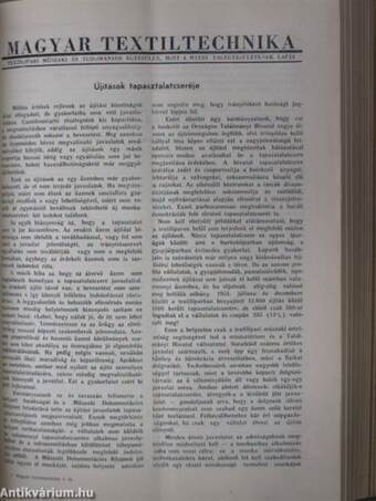 Magyar Textiltechnika 1951-1952. január-december/Műszaki Lapszemle - Textilipar 1951-1952. (nem teljes évfolyam)